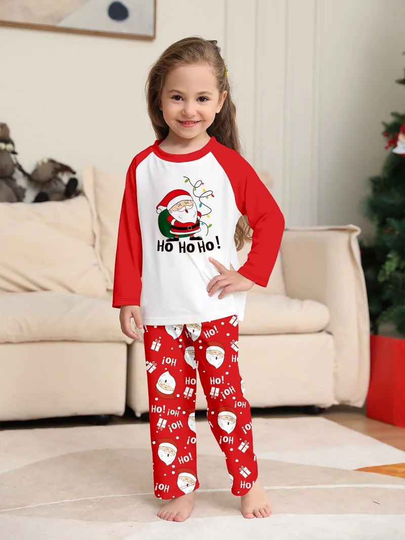 Xmas Family Matching Pajamas Set Santa Claus  HO HO HO Printed Adult Kid Baby Family Matching Outfits 2025 Christmas Family Pj's