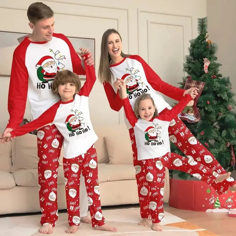 Xmas Family Matching Pajamas Set Santa Claus  HO HO HO Printed Adult Kid Baby Family Matching Outfits 2025 Christmas Family Pj's