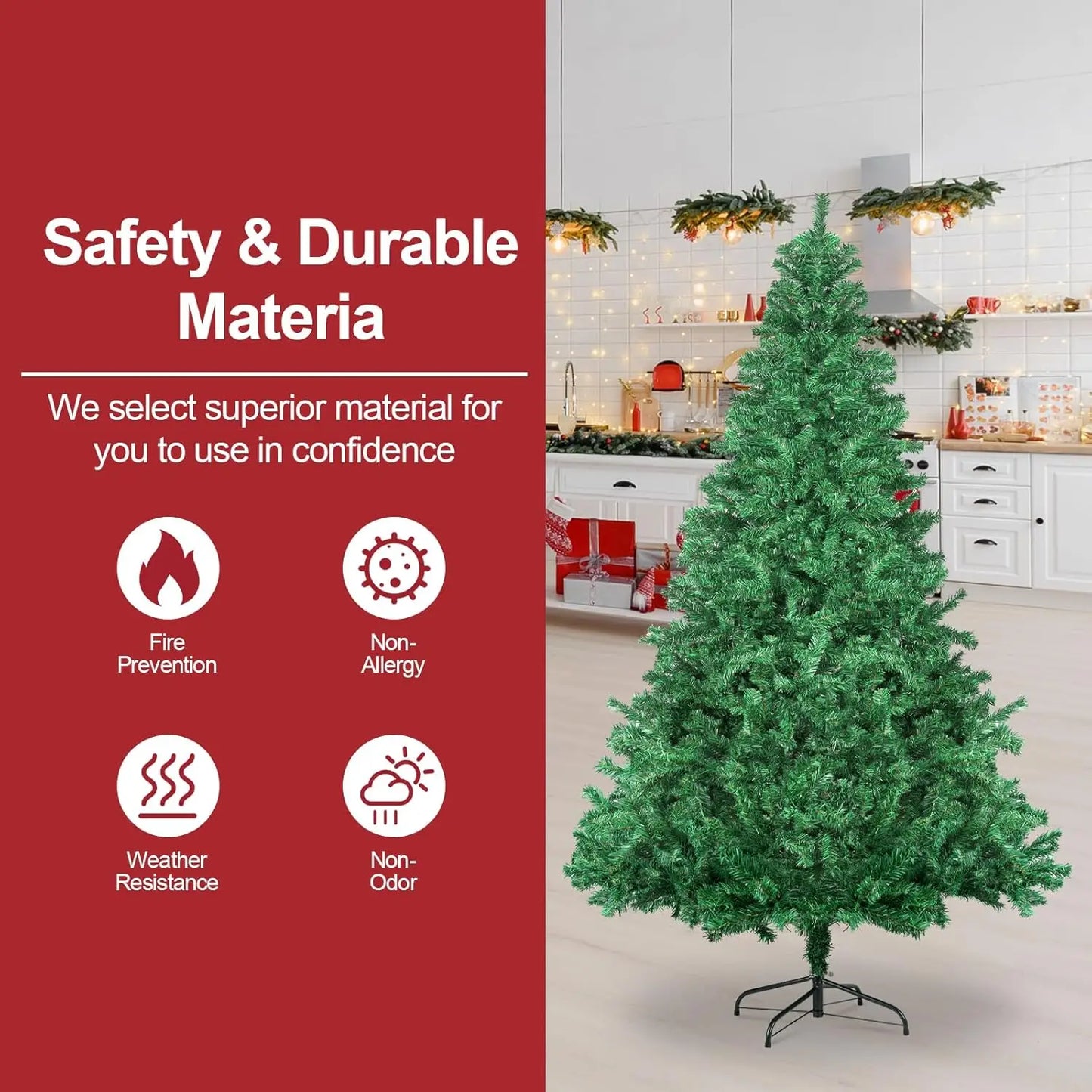 7FT/2.1M 1000 branch artificial Christmas tree, essential home decoration for Christmas, Christmas gift ( No lights/ornament)