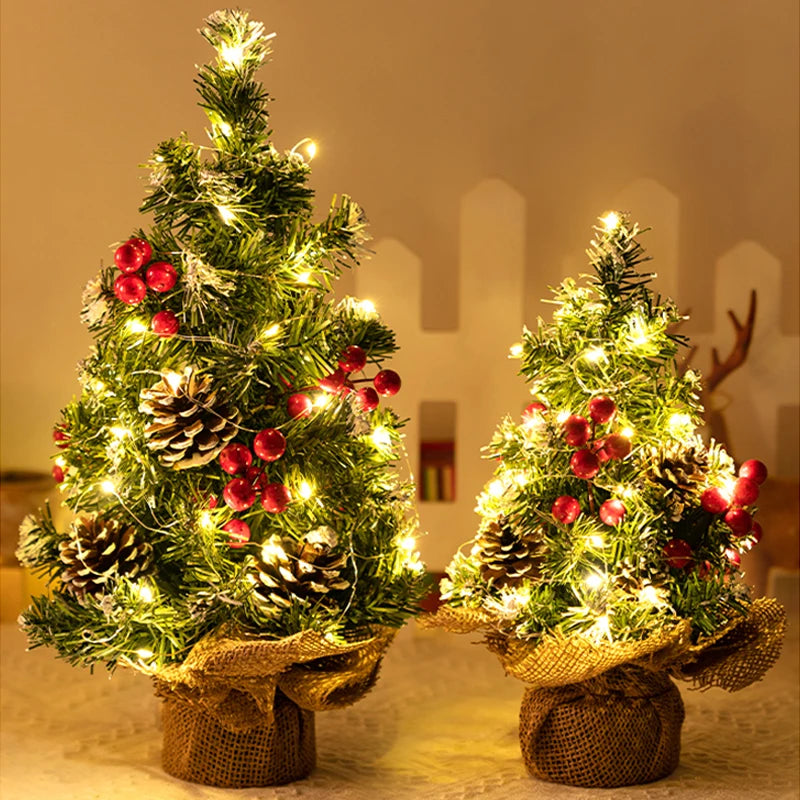 Christmas Tree 20/30/40CM Home Decoration Desktop Mini Xmas Trees Children DIY Handicraft New Year Christmas Festival Ornament