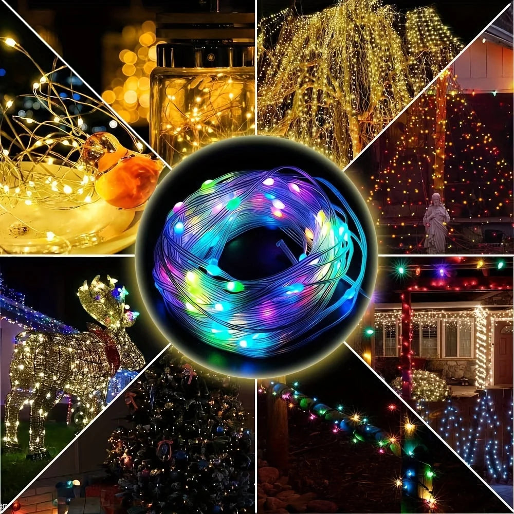 WS2812B LED Fairy String Lights RGB-IC Smart Led Light APP&Remote Control Christmas Wedding Decoration Home DIY Garden Party