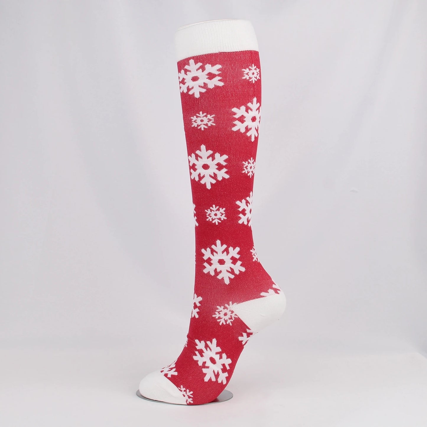 Christmas Compression Socks Santa Claus Tree Snowflake Pattern Sports Socks Outdoor Hiking Varicose Veins Edema Men Women Gifts